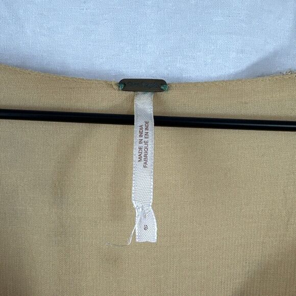 Free People Jasmine Embroidered Yellow Flare Sleeve Boho Mini Dress Womens S - Picture 10 of 15